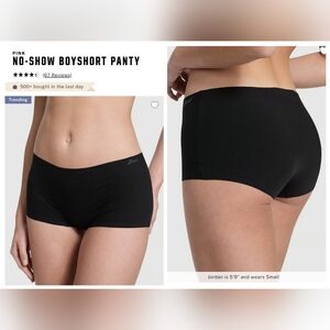 Victoria's secret pink no show Boyshort panty BLACK XXL